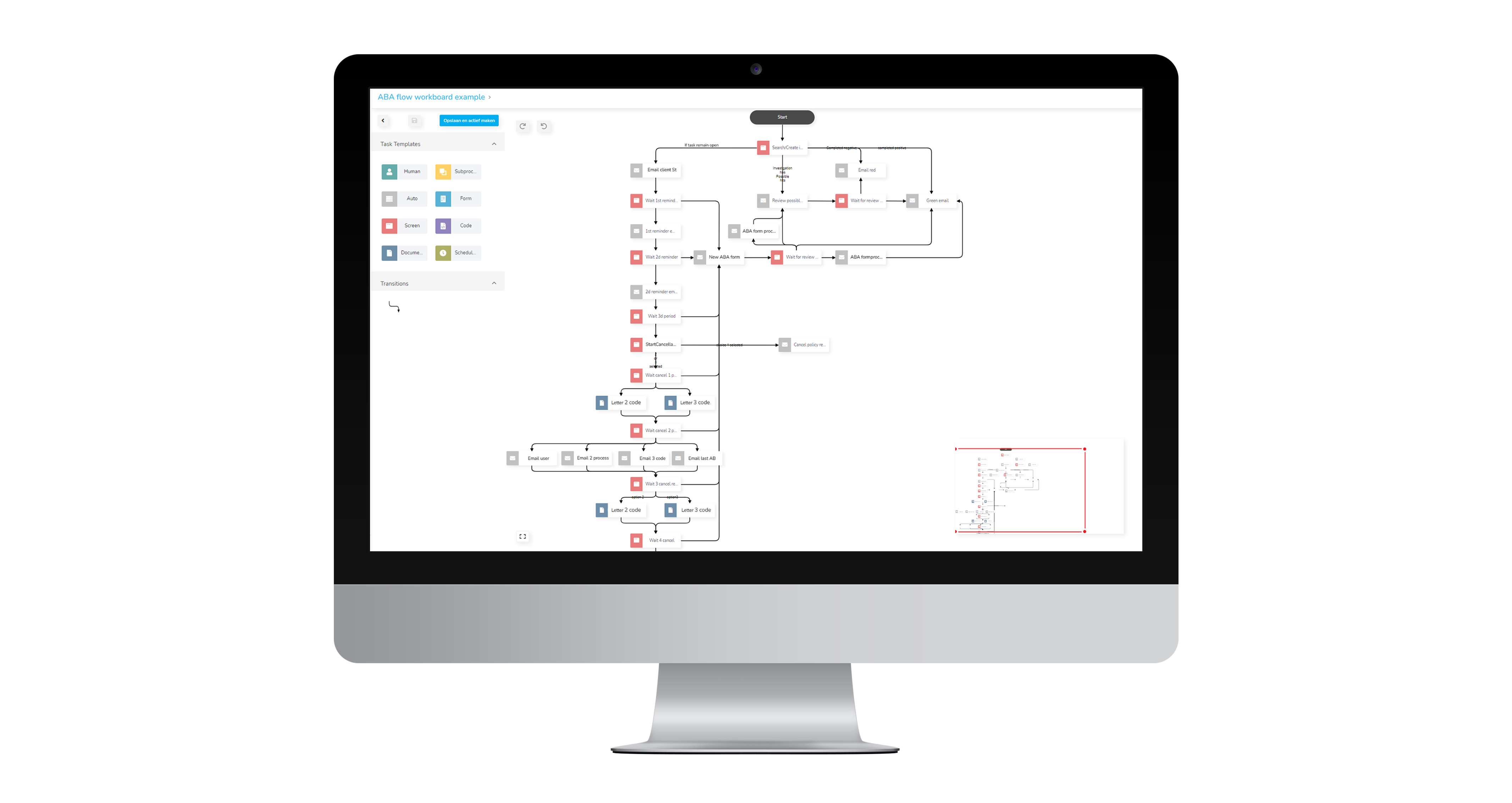 Workboard screen mockup