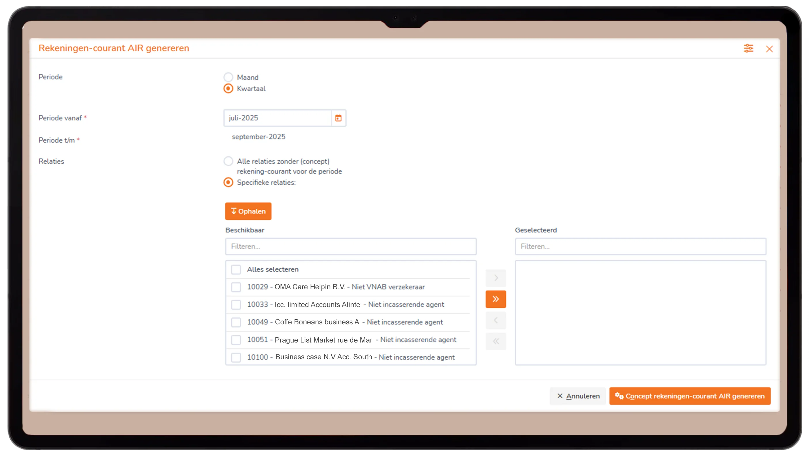 Rekeningen Courant Applicatie